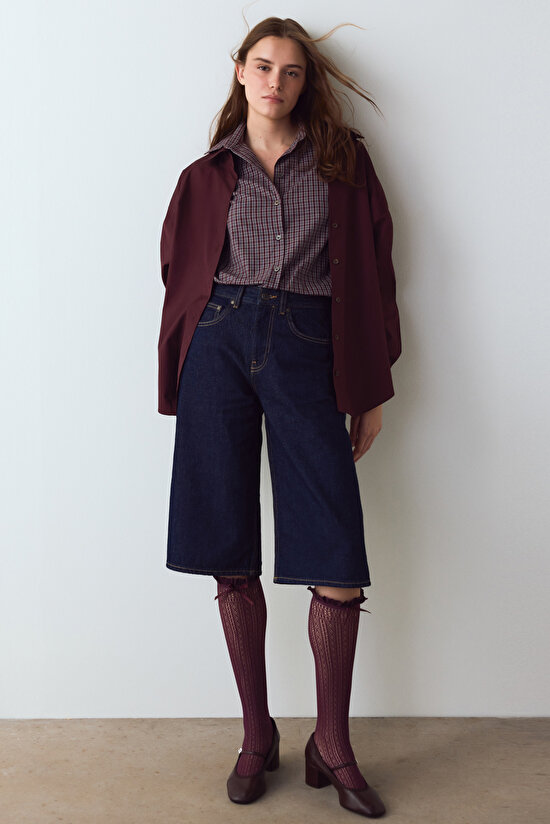 Plum Bow Detailed Ribbon Patterned Fishnet Pant Socks - 5