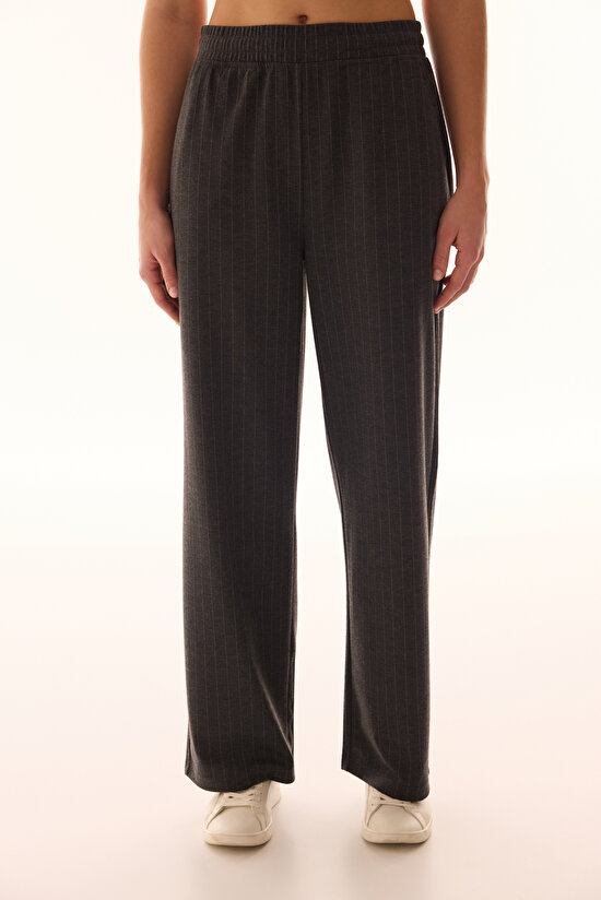 Anthracite Striped Chic Pants - 2