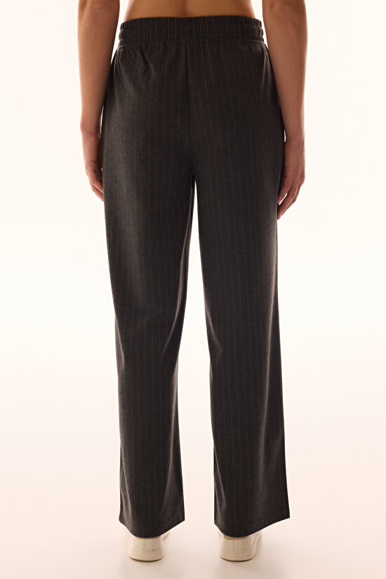 Anthracite Striped Chic Pants - 4