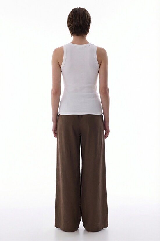 Beyaz Halter Yaka Pamuklu Atlet - 5