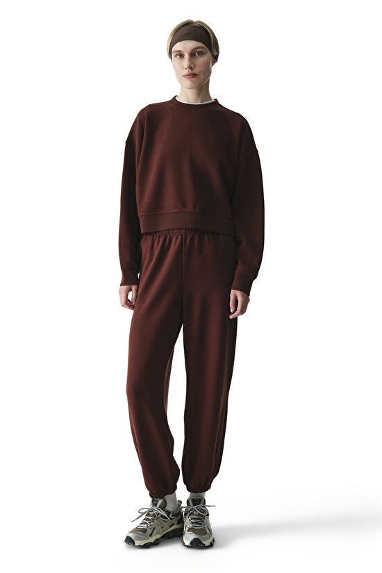 Brown Silky Feel Contrast Sweatshirt - 6