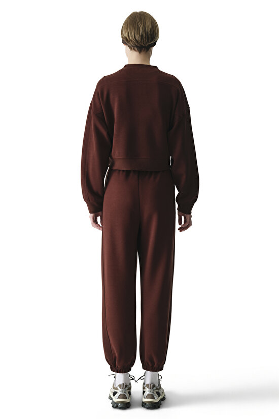 Brown Silky Feel Contrast Sweatshirt - 7