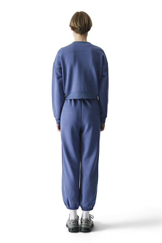 Koyu Mavi Silky Feel Contrast Sweatshirt - 6