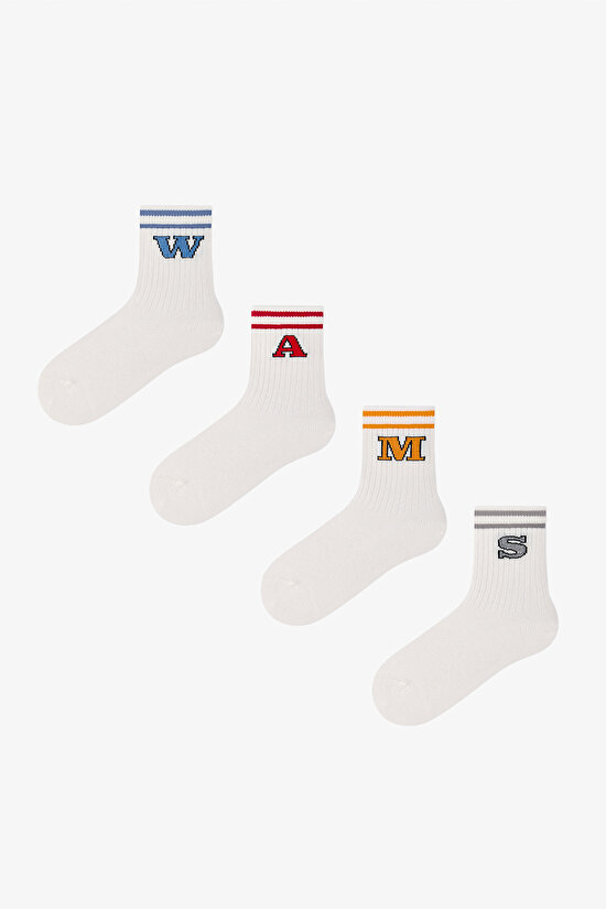 Erkek Çocuk Bold Letters 4 'lü Soket Çorap - 1