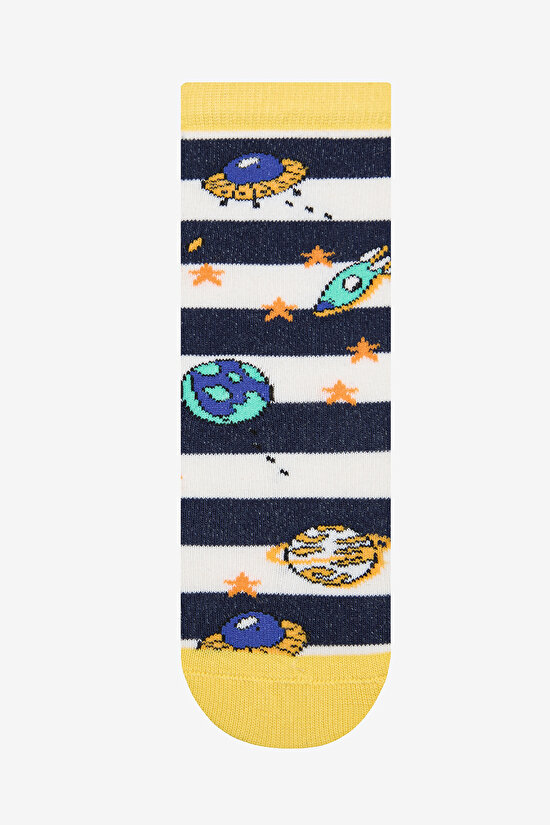 Erkek Çocuk Rocket In Space 3lü Lacivert Soket Çorap - 3