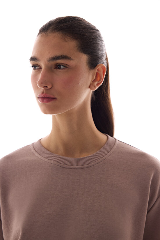 Bej Oversize Active Sweatshirt - 3