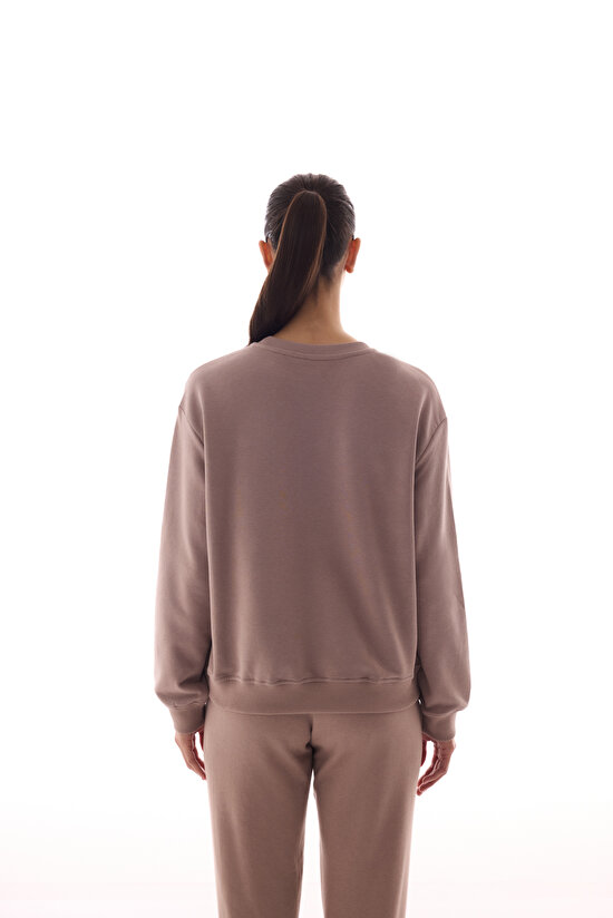 Bej Oversize Active Sweatshirt - 6