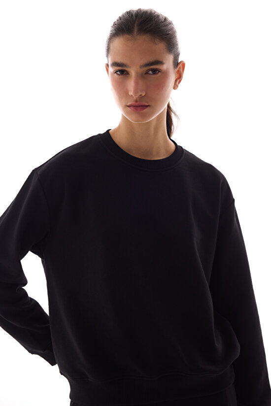 Siyah Oversize Active Sweatshirt - 1
