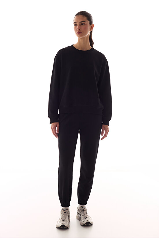 Siyah Oversize Active Sweatshirt - 5