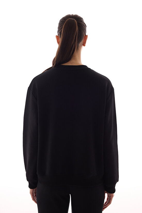 Siyah Oversize Active Sweatshirt - 8