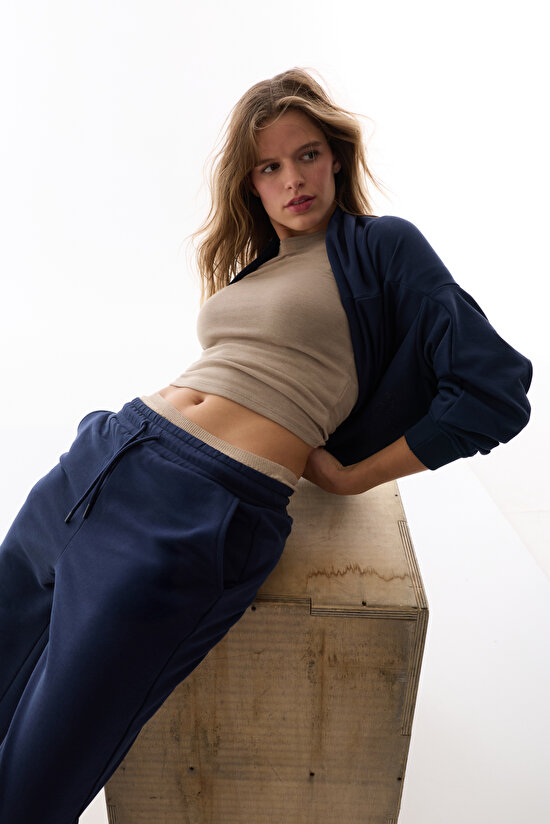 Navy Oversize Active Sweatshirt - 4