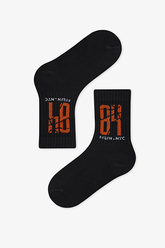 Renkli Erkek Çocuk Basket Point 3'lü Tenis Soket Çorap - 3