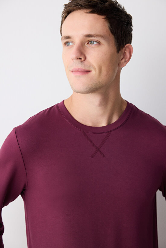 Bordeux Bordo Jogger Pantolon Pijama Takımı - 3