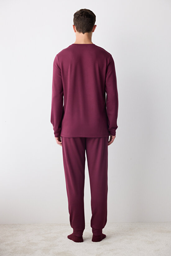 Bordeux Bordo Jogger Pantolon Pijama Takımı - 6