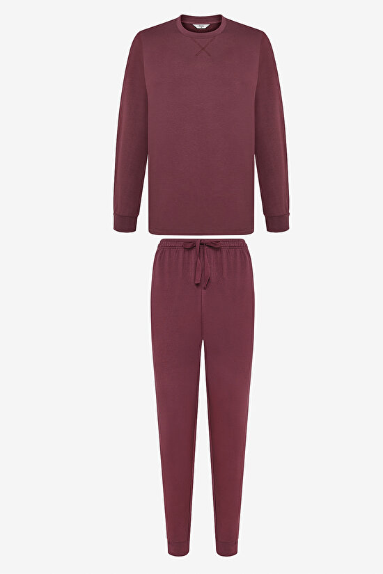 Bordeux Bordo Jogger Pantolon Pijama Takımı - 7