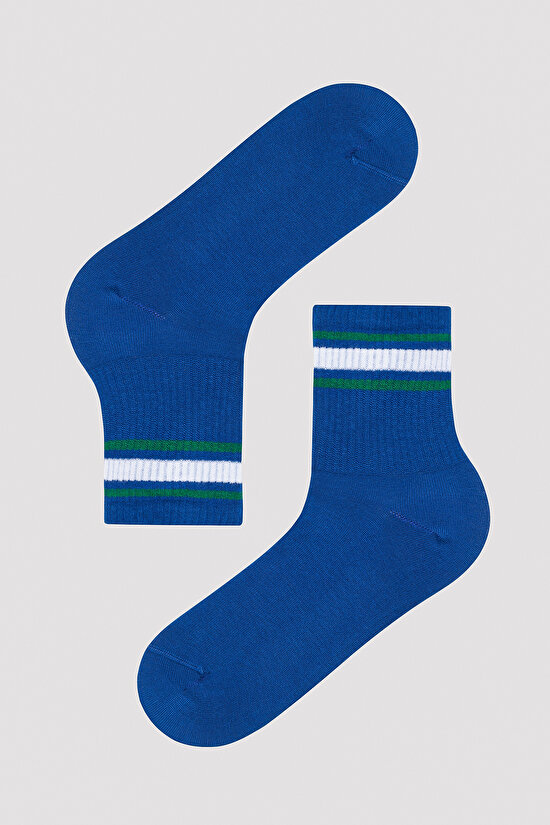 Erkek Çocuk Mid Stripe Mavi 3lü Soket Çorap - 4
