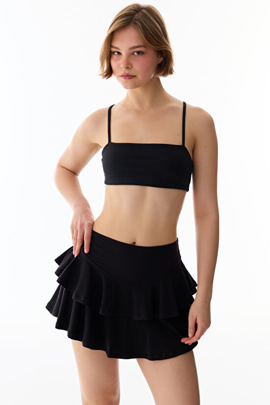 Black Ruffle Skort - 5