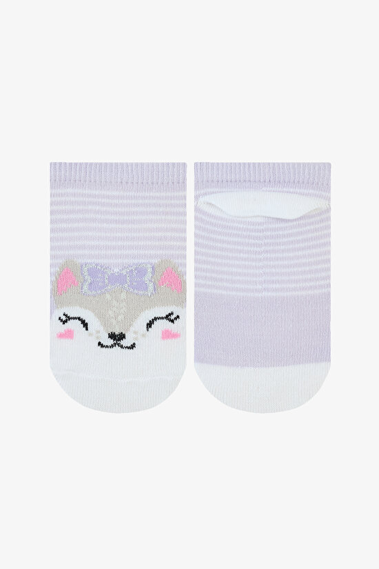Kız Çocuk Cute Animals Çok Renkli 4lü Patik Çorap - 4