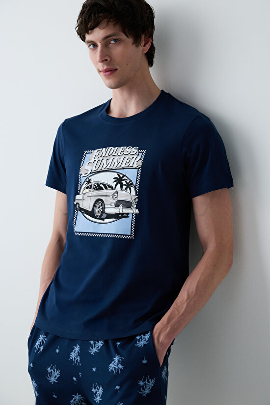 Summer Çok Renkli Pantolonlu Cepli Pijama Takımı - 5