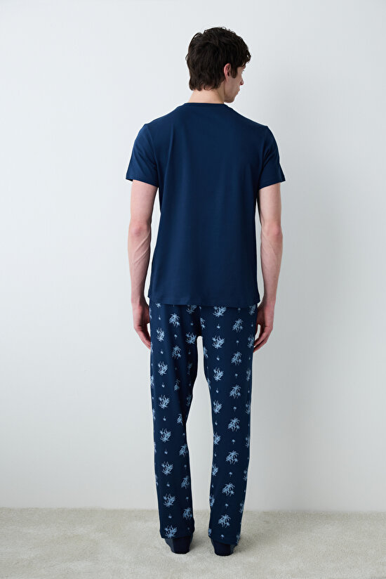 Summer Çok Renkli Pantolonlu Cepli Pijama Takımı - 7