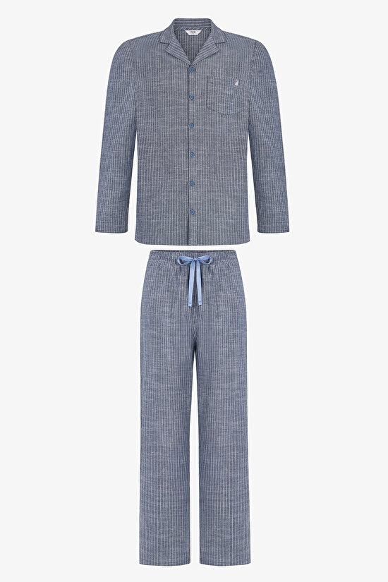 Man Colorful Oat Check Pajama Set - 1