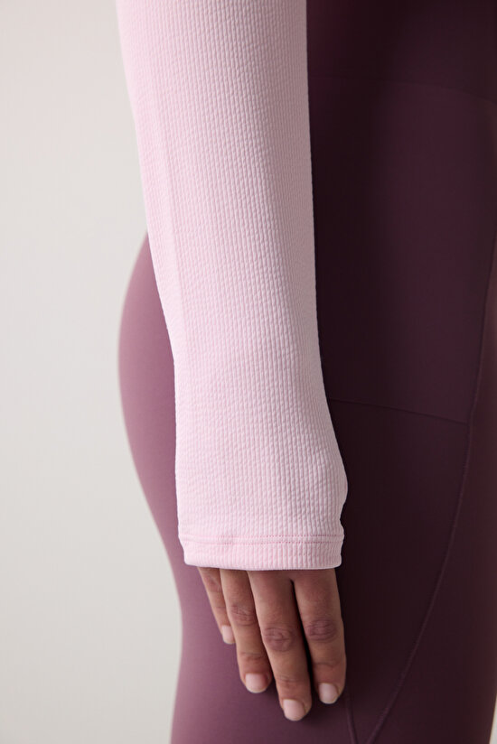 Pembe Kapüşonlu Hafif Kapüşonlu Üst - 8