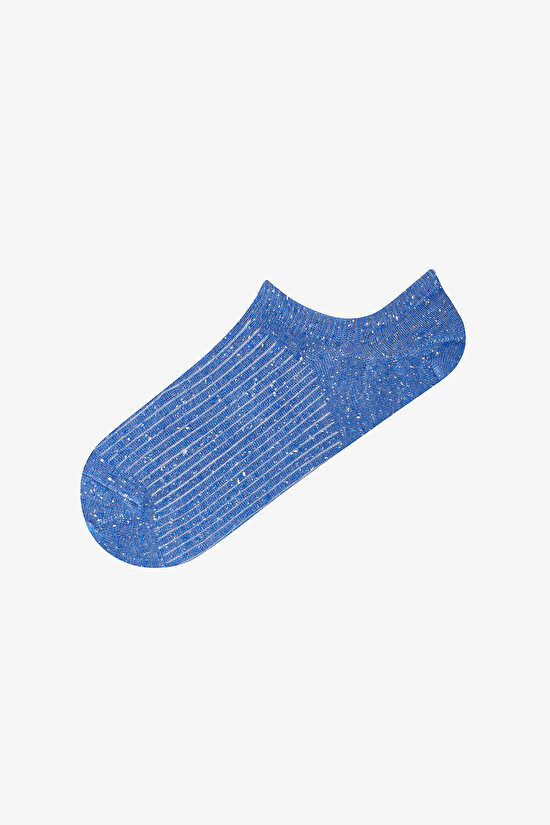 3 Çift Pamuklu Renkli Kendinden Desenli Sneaker Çorap - 3