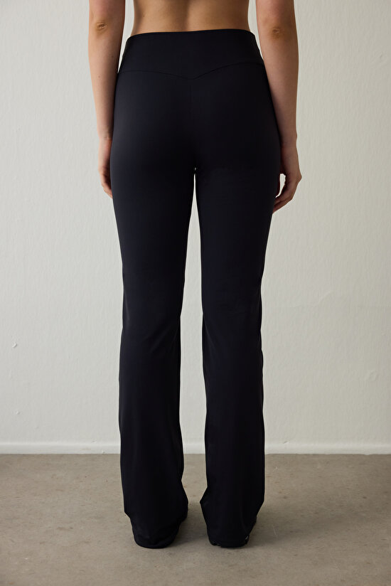 Black Warm Flare (Spanish Leg) High Waist Leggings - 3