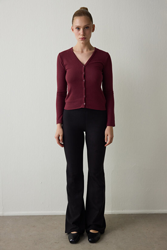 Black Warm Flare (Spanish Leg) High Waist Leggings - 4