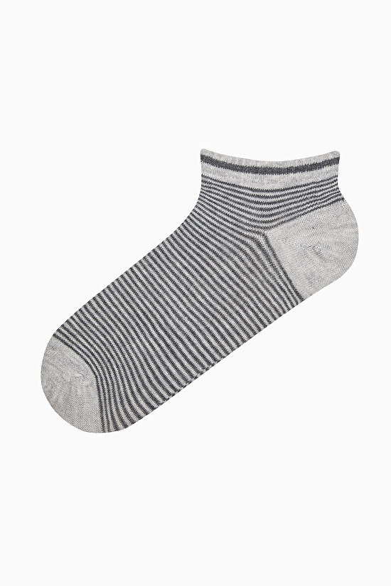 5 Çift Pamuklu Çok Desenli Patik Çorap - 3