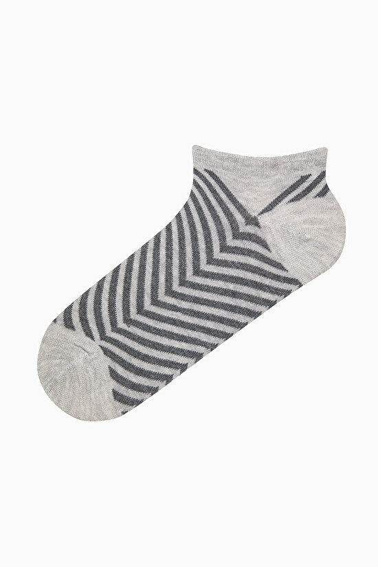 5 Çift Pamuklu Çok Desenli Patik Çorap - 5