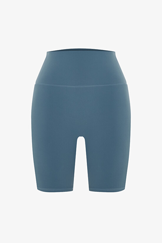 Blue Cream Light Support Heart Shape High-Waisted Short Leggings - 9