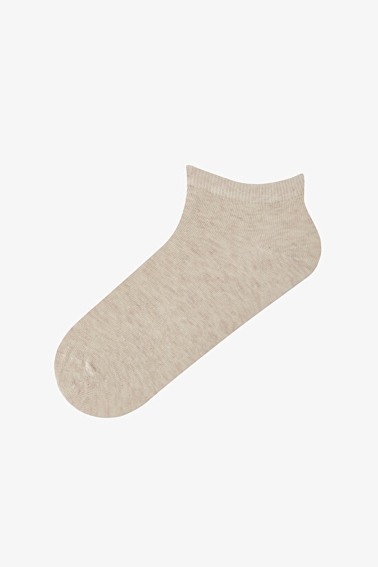 5 Çift Pamuklu Renkli Kalp Desenli Patik Çorap - 3