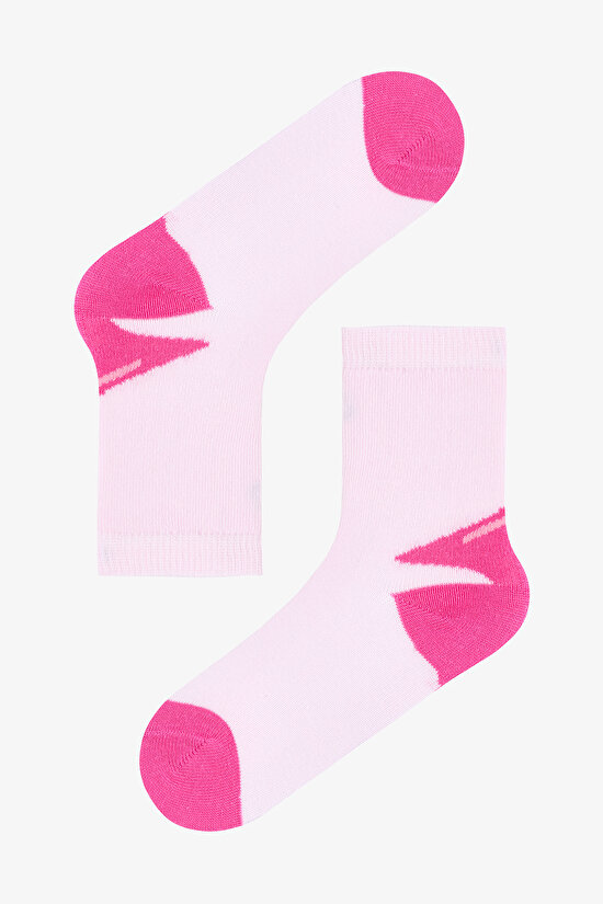 Kız Çocuk Pembe Safari 3lü Soket Çorap - 3