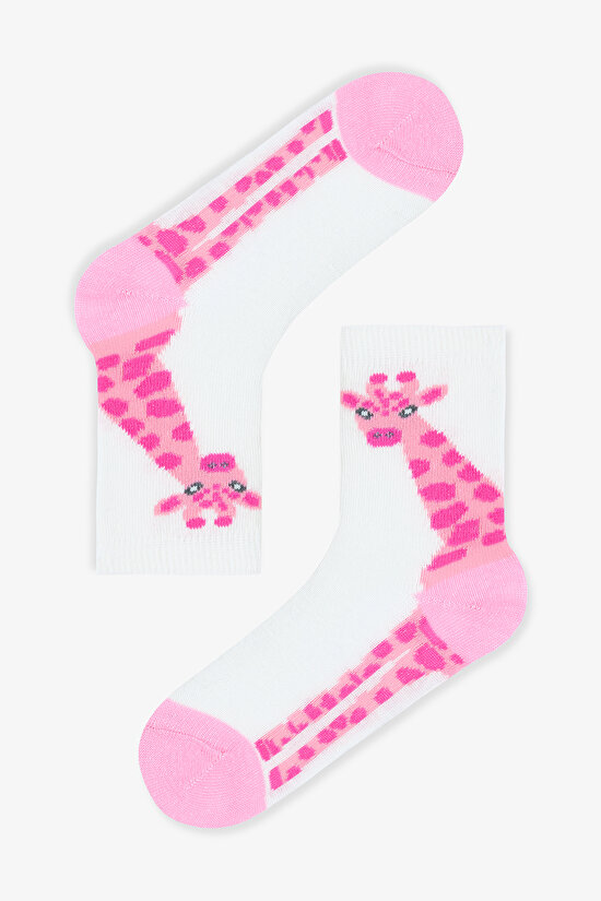 Kız Çocuk Pembe Safari 3lü Soket Çorap - 4