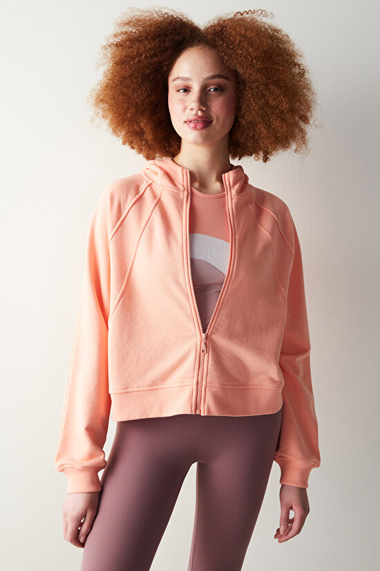 Active Zipped Coral Hoodie - 2