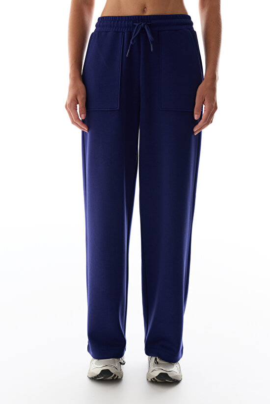 Navy Silky Touch Front Pocket Trousers - 2