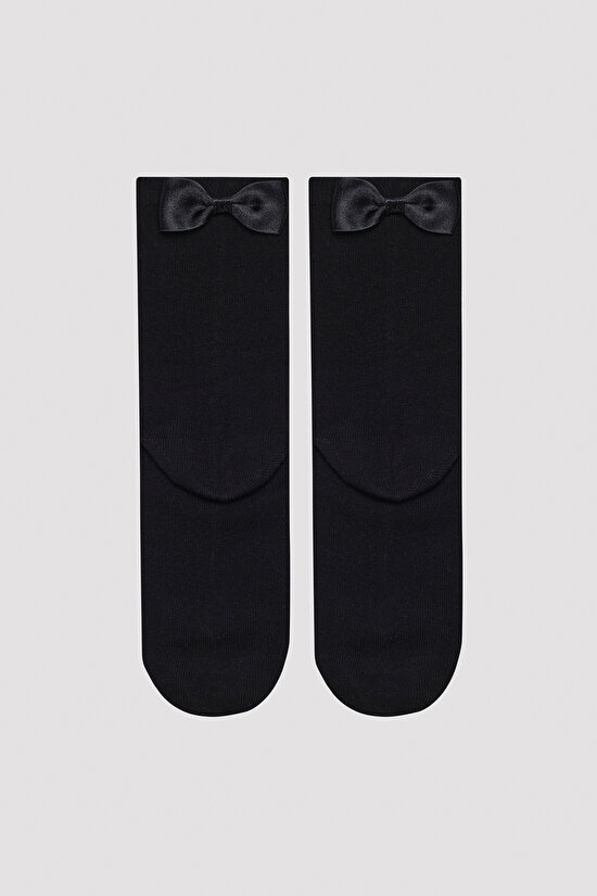 Tokyo Bowtie Siyah Soket Çorap - 2