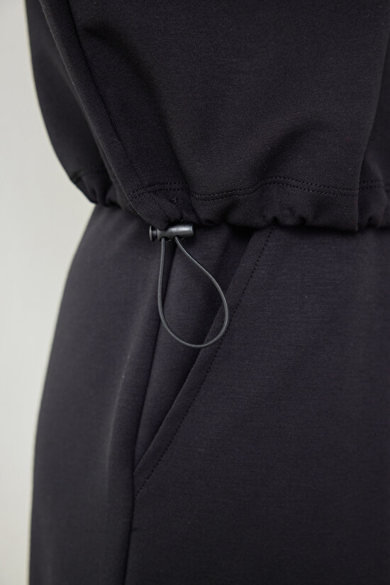 Black Silky Feel Crop Sweatshirt - 5