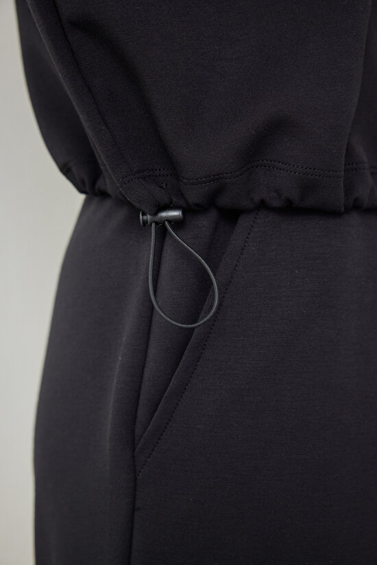 Black Silky Feel Crop Sweatshirt - 6