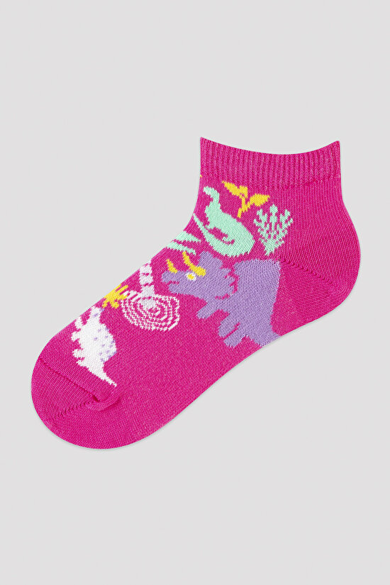 Multi Colour Girls Safari Park 3in1 Liner Socks - 3