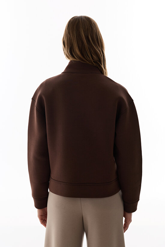 Brown Pocket Detail Scuba Jacket - 8