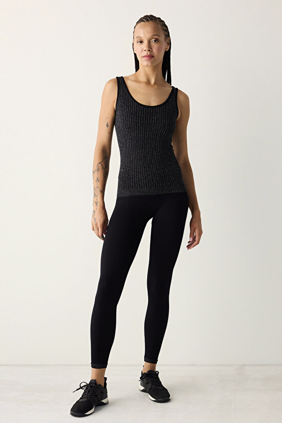 Siyah Simli  Dikişssiz Üst - 3