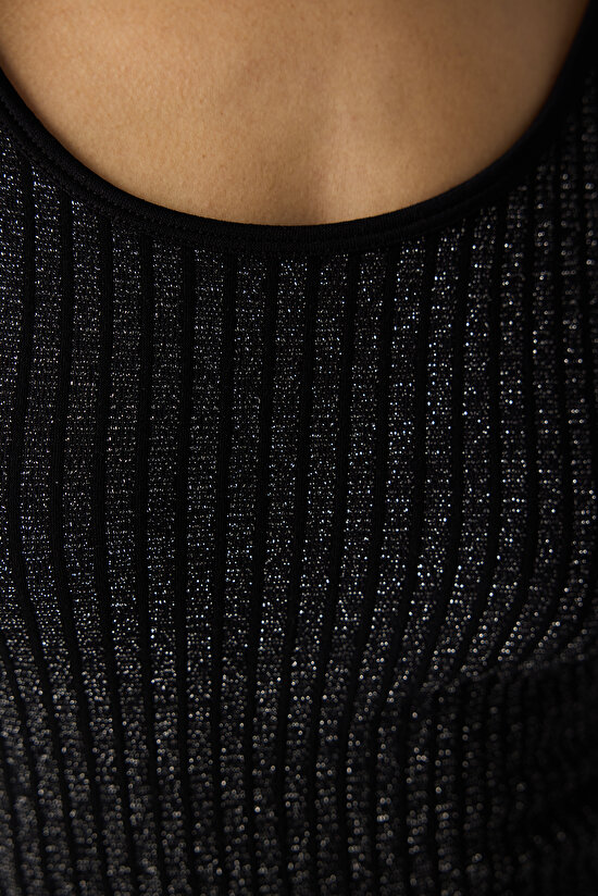 Siyah Simli  Dikişssiz Üst - 5