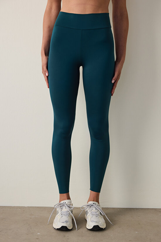 Dark Green Light Support V-Cut High Waist Zero Feel V Shape Leggings - 6