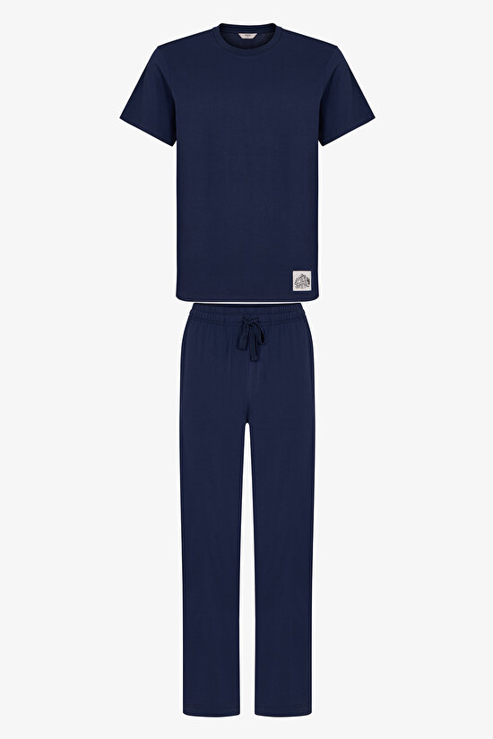 Lacivert Lacivert Erkek Midnight Forest Pantolon Pijama Takımı - 1