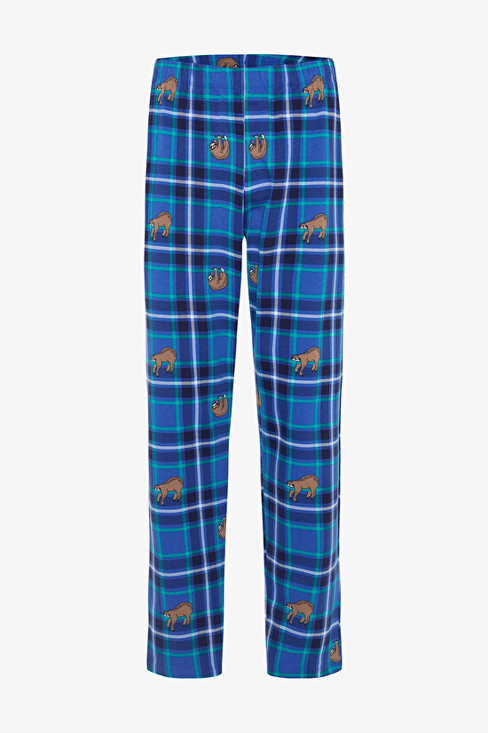 Erkek Level Slogan Baskılı Bisiklet Yaka Uzun Kollu Pijama Takımı - 9