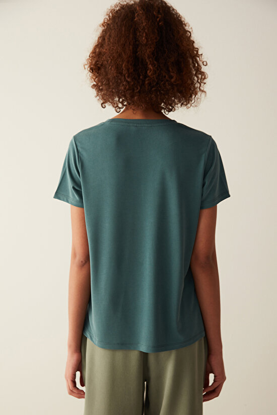 Modal Green T-Shirt - 5