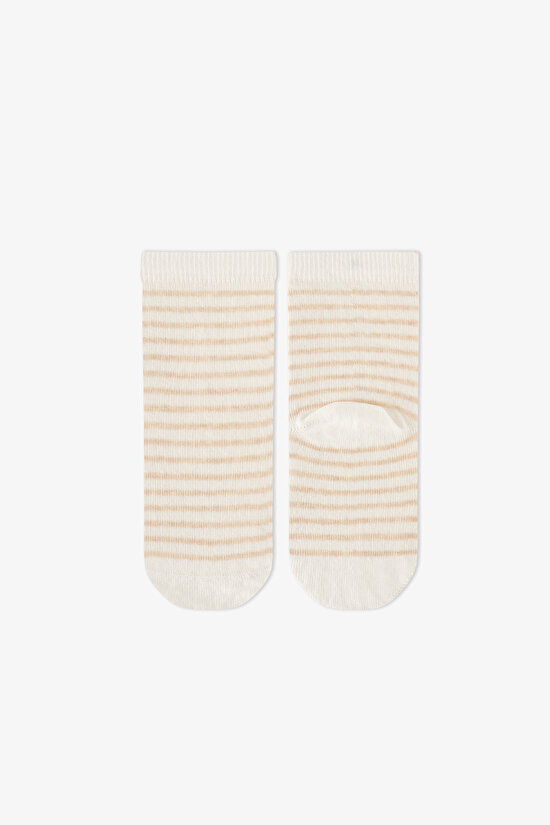 Girls' Capy Neutrals Animal Print Cotton 4 Pack Ankle Socks - 2