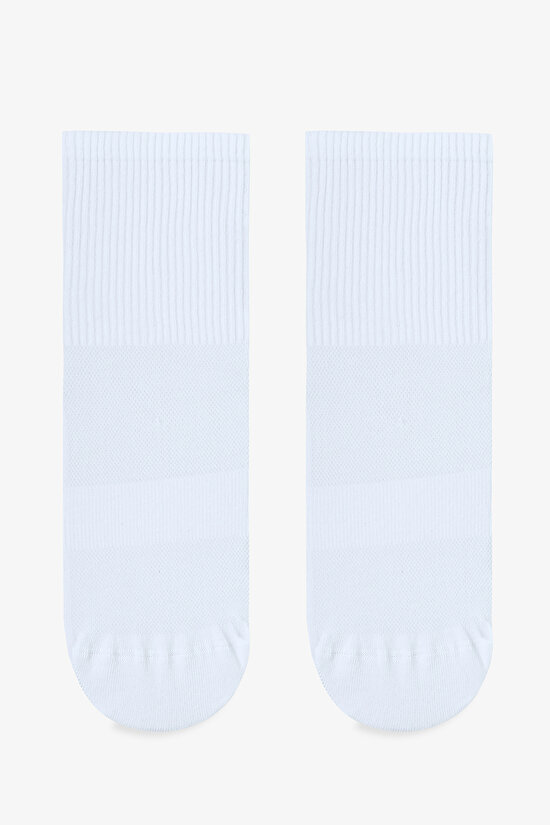 Beyaz Non Grip Sport  2li Soket Çorap - 1